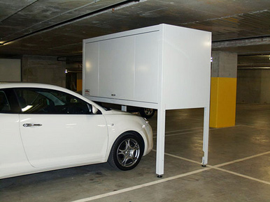 White Car with Over Car Bonnet Storage